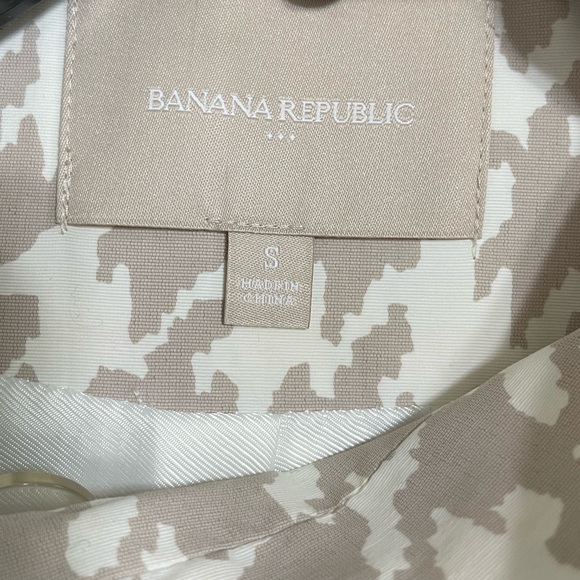 Banana Republic Cream Beige Houndstooth Women's Coat size S - Picture 6 of 7